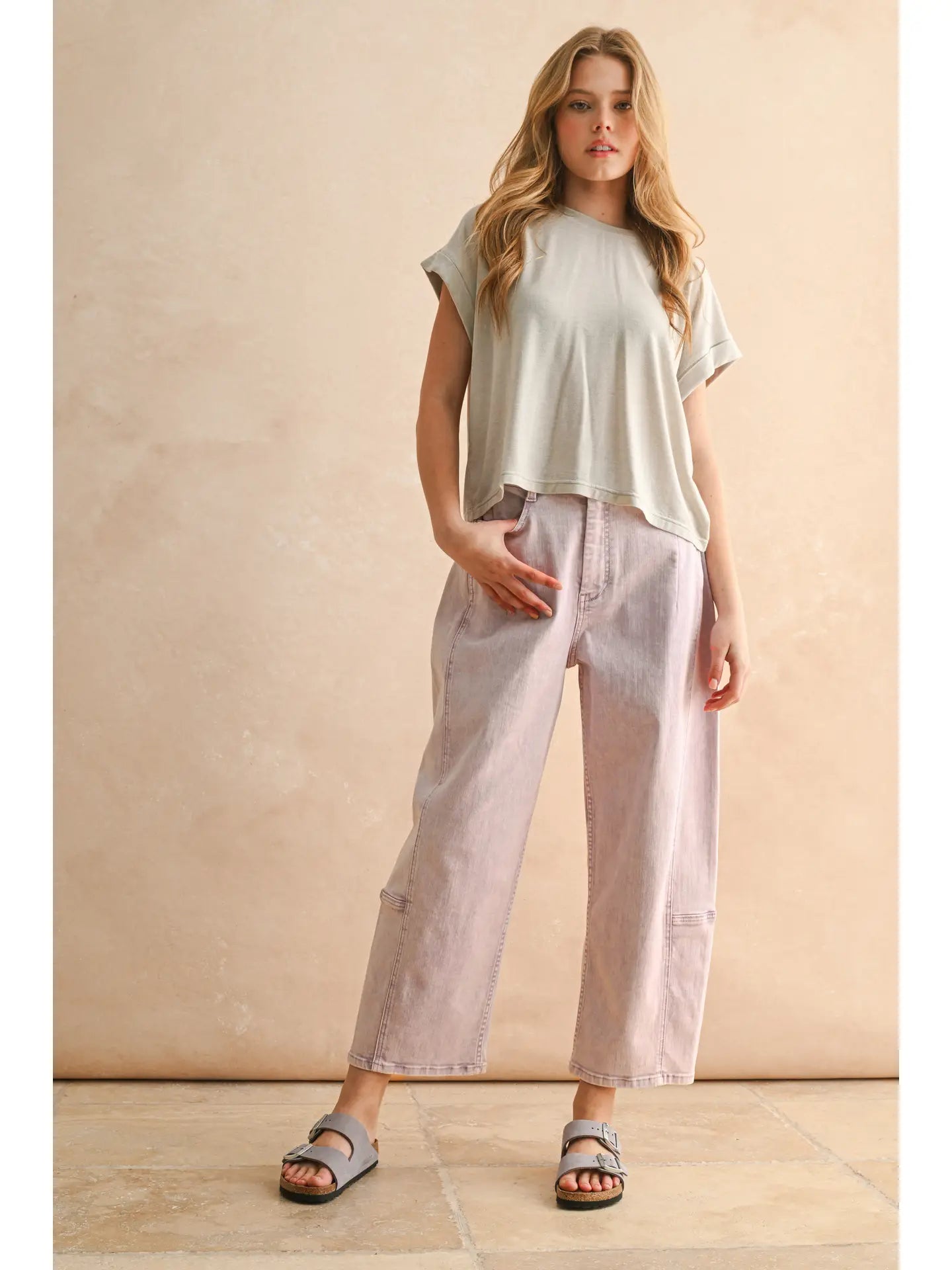 Pop Color Barrel Pants