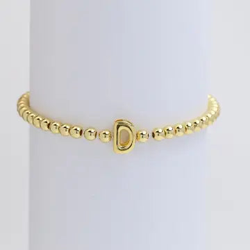 Initial Monogram Bubble Stretch Bead Bracelet