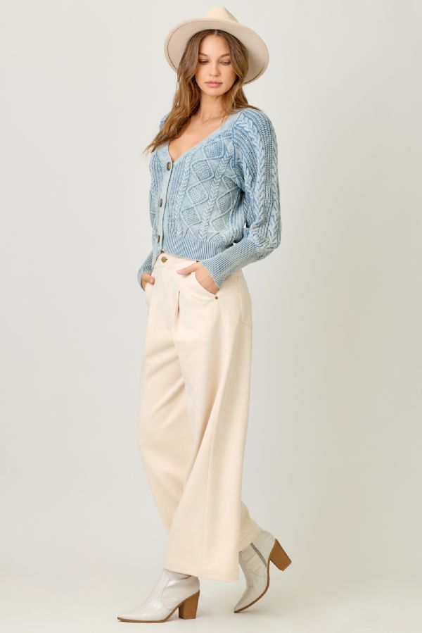 Mixed Weaving Sweater Cardigan