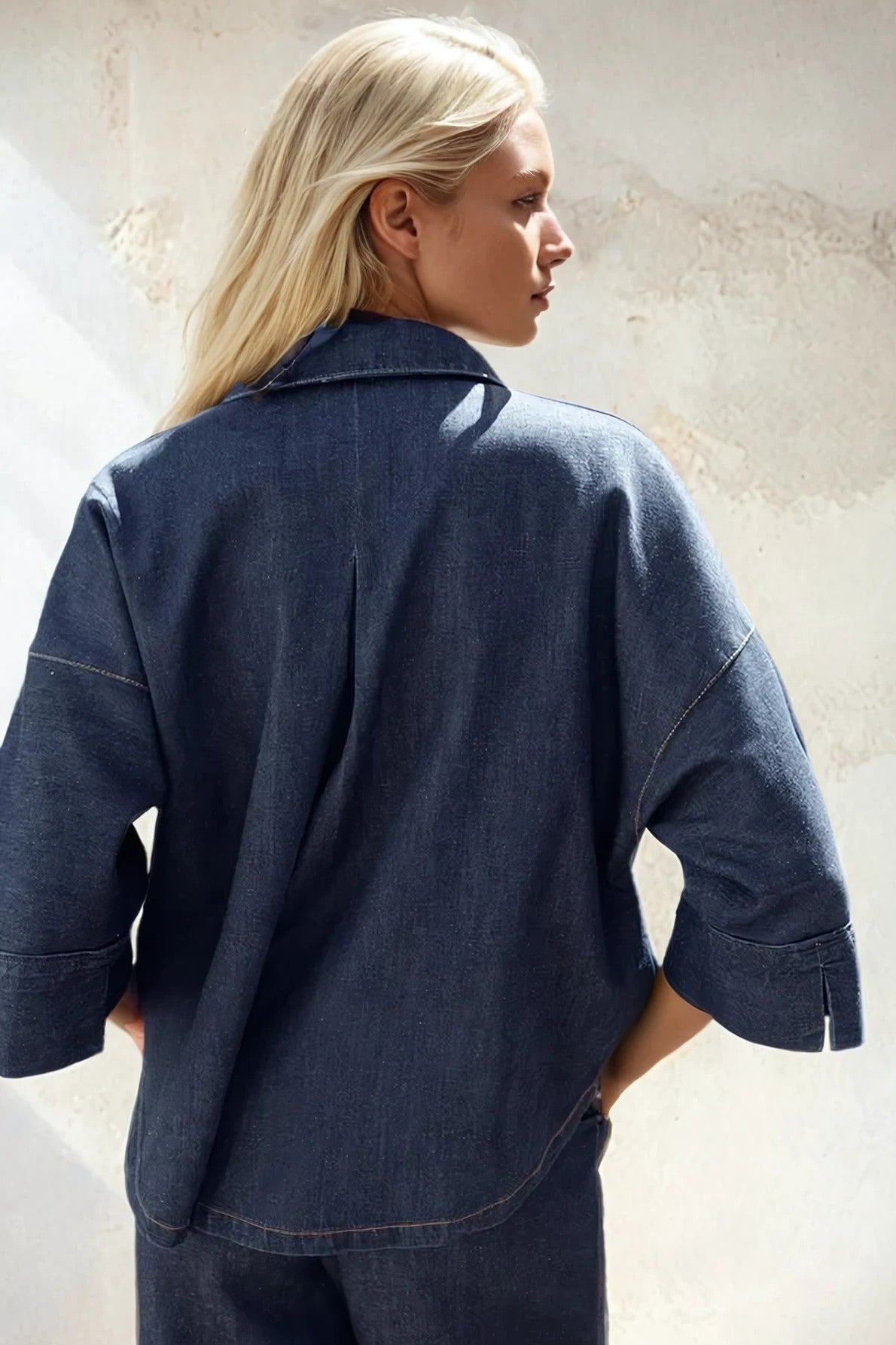Oversized Dark Denim Shirt