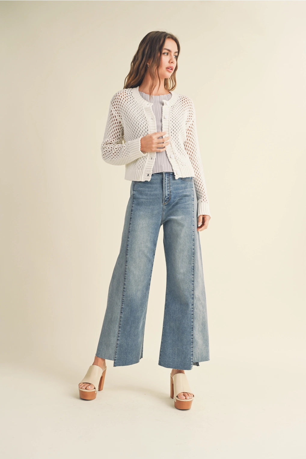Crochet Knitted Buttondown Cardigan