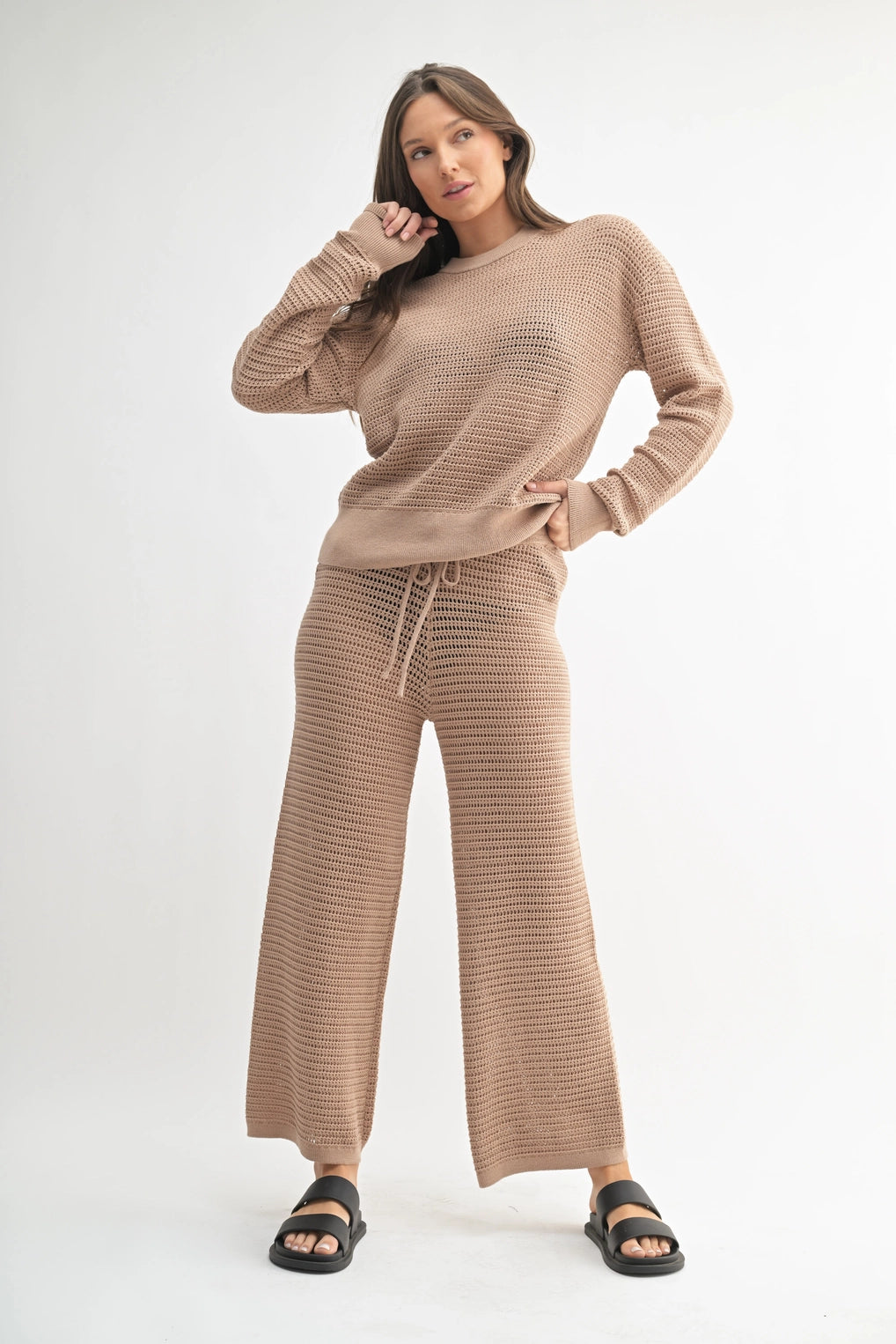 Breezy Crochet Wide-Leg Pants