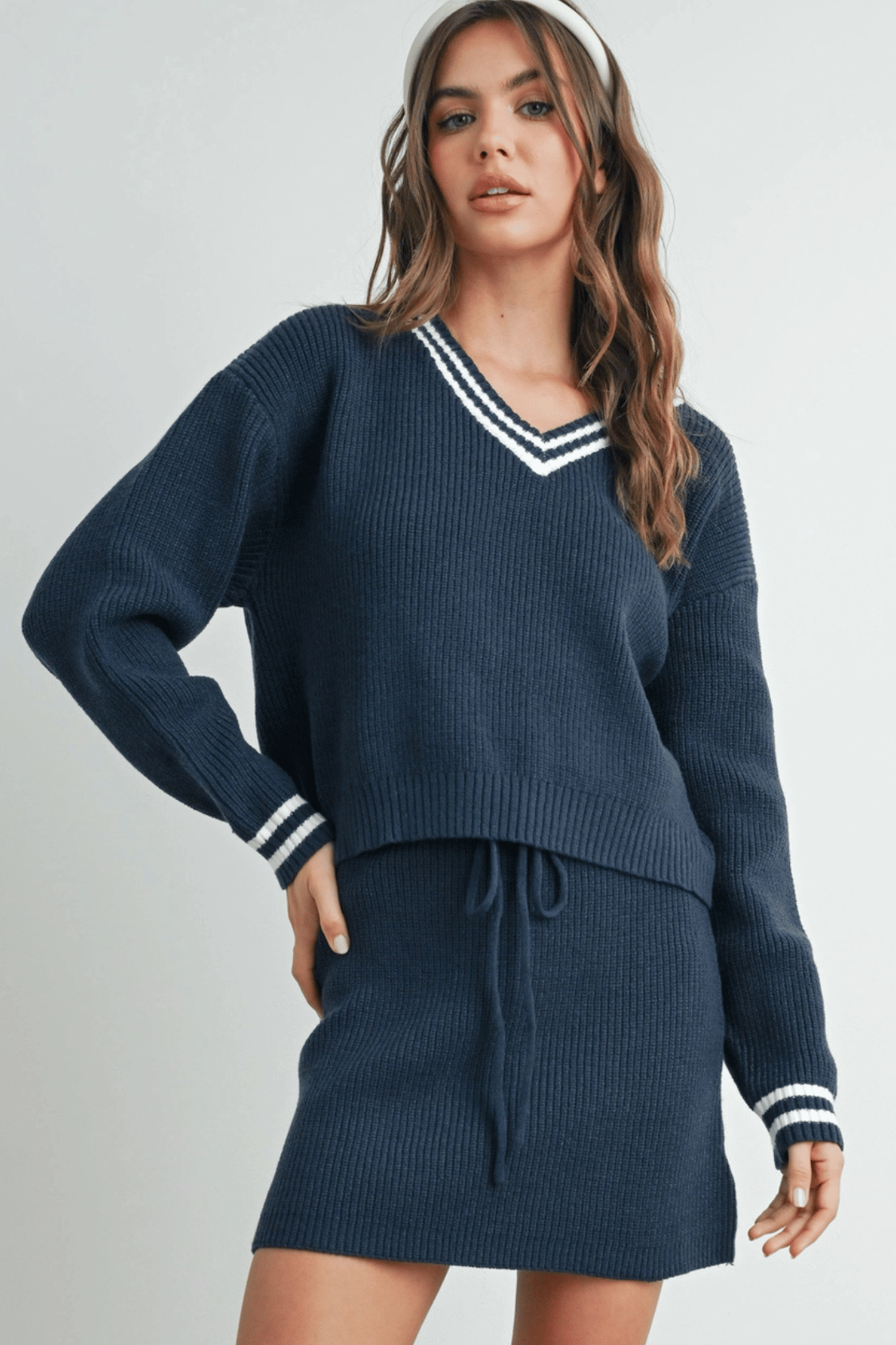 Diana Drawstring Mini Sweater Skirt