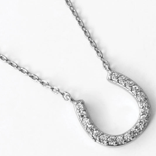 Cz Gold-Dipped Horseshoe Necklace