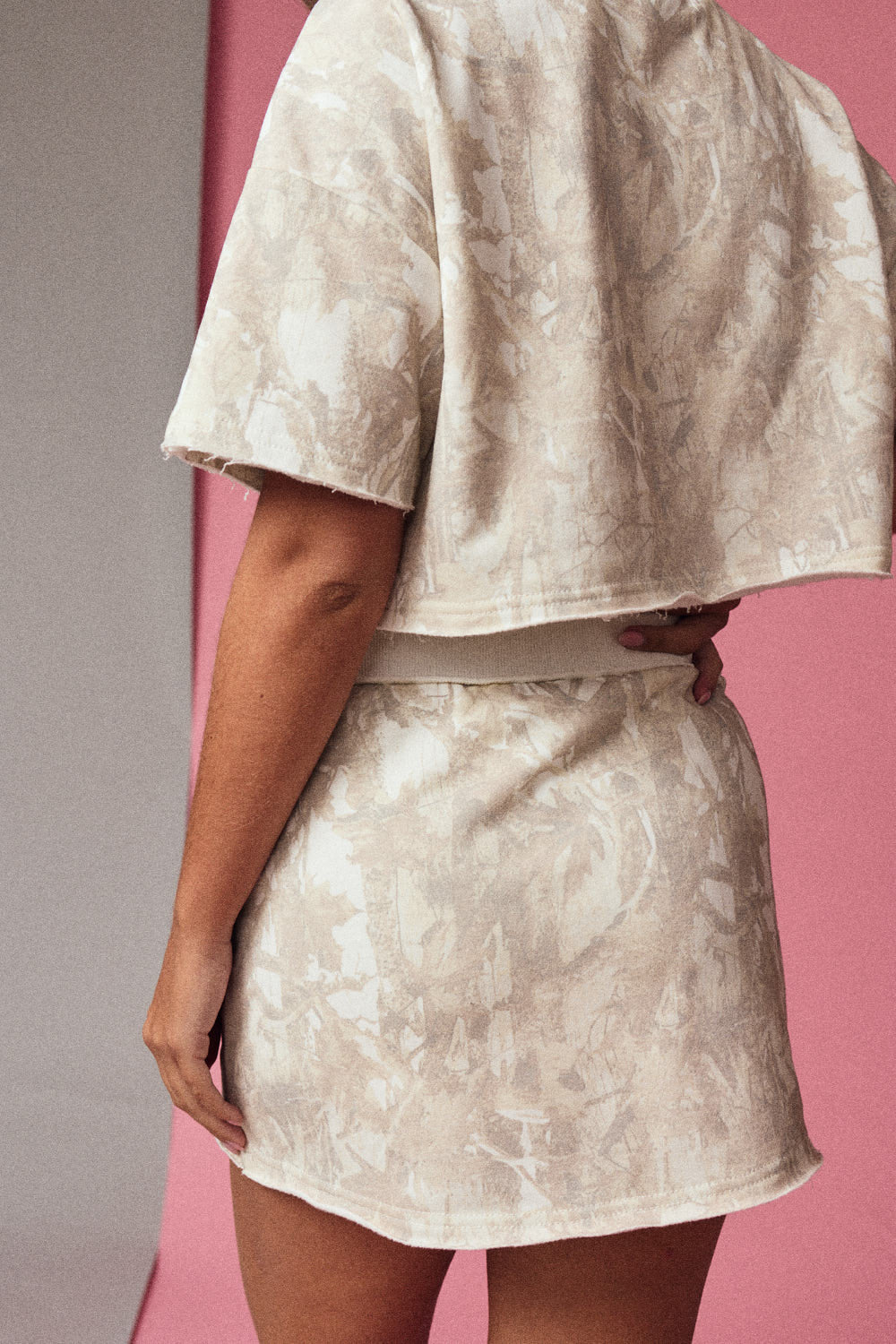 Textured Crop Top and Mini Skirt Set