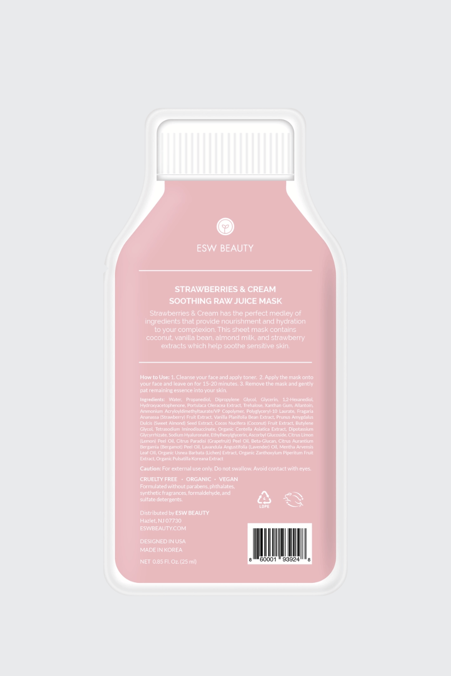 ESW Beauty Strawberries and Cream Soothing Raw Juice Sheet Mask