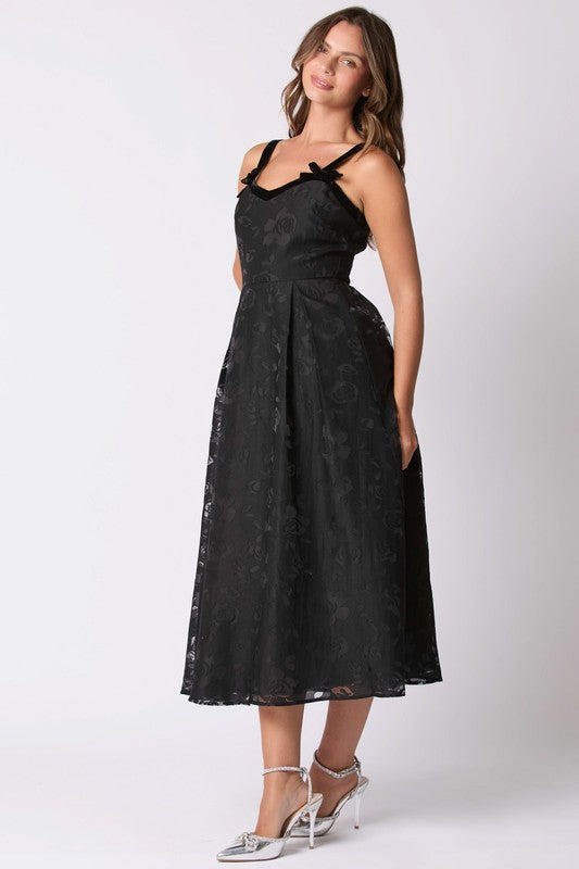Floral Jacquard Organza Dress