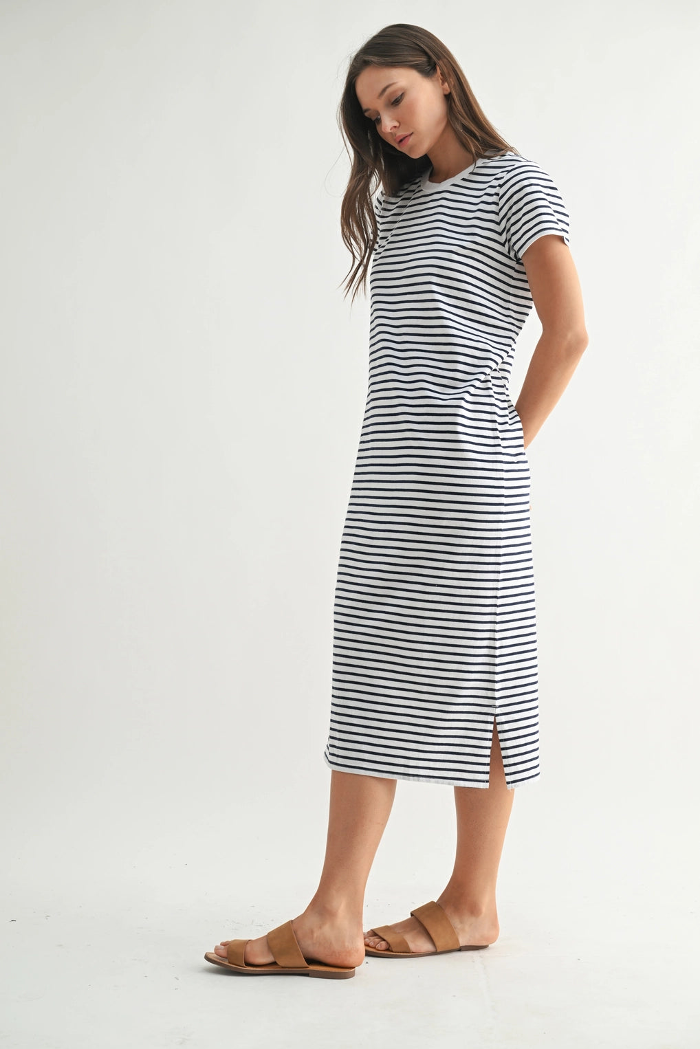 Coastal Cotton Striped Tee Dress
