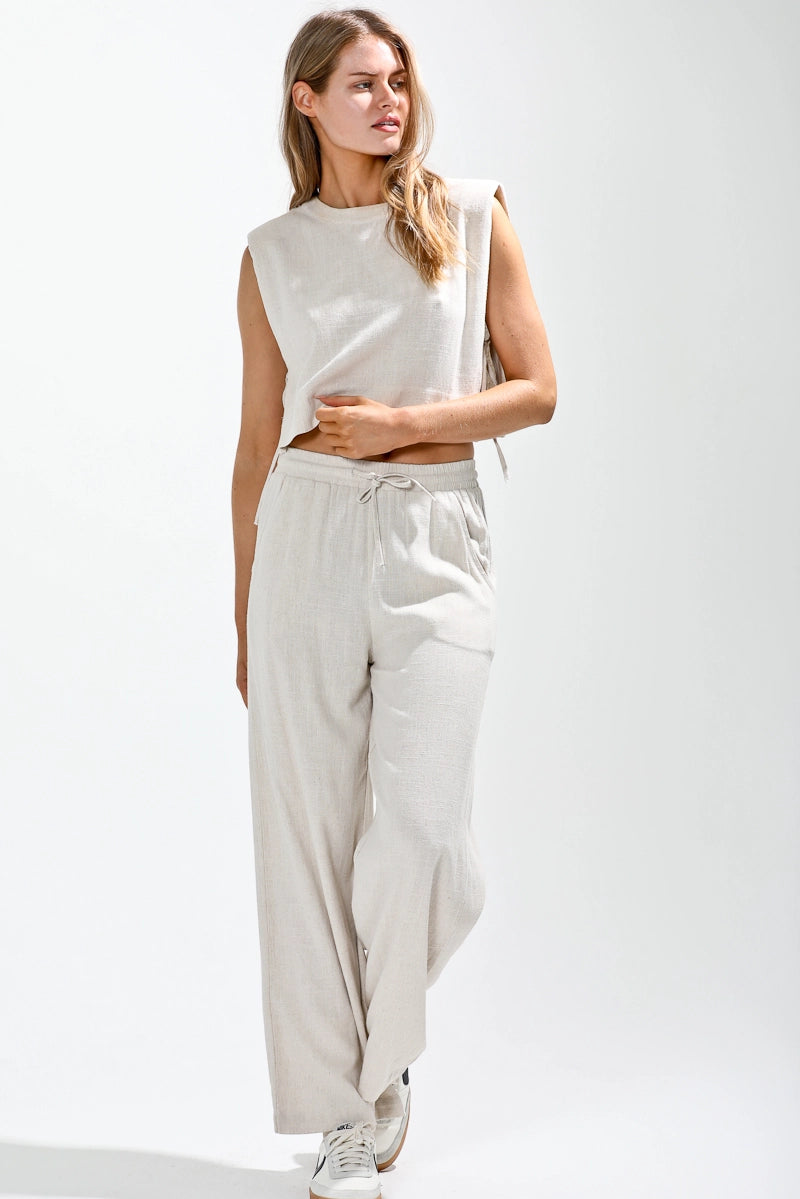 Elastic Waist W/Drawstring Loose Fit Pants