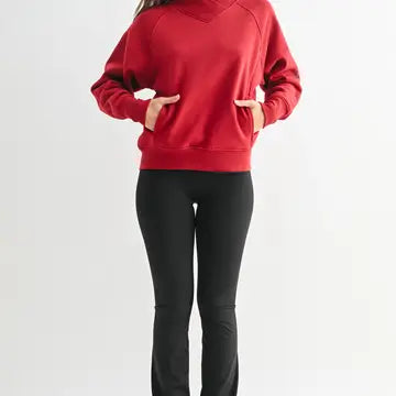 Heartline Fleece Mock Neck Sweater