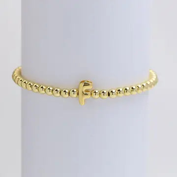 Initial Monogram Bubble Stretch Bead Bracelet