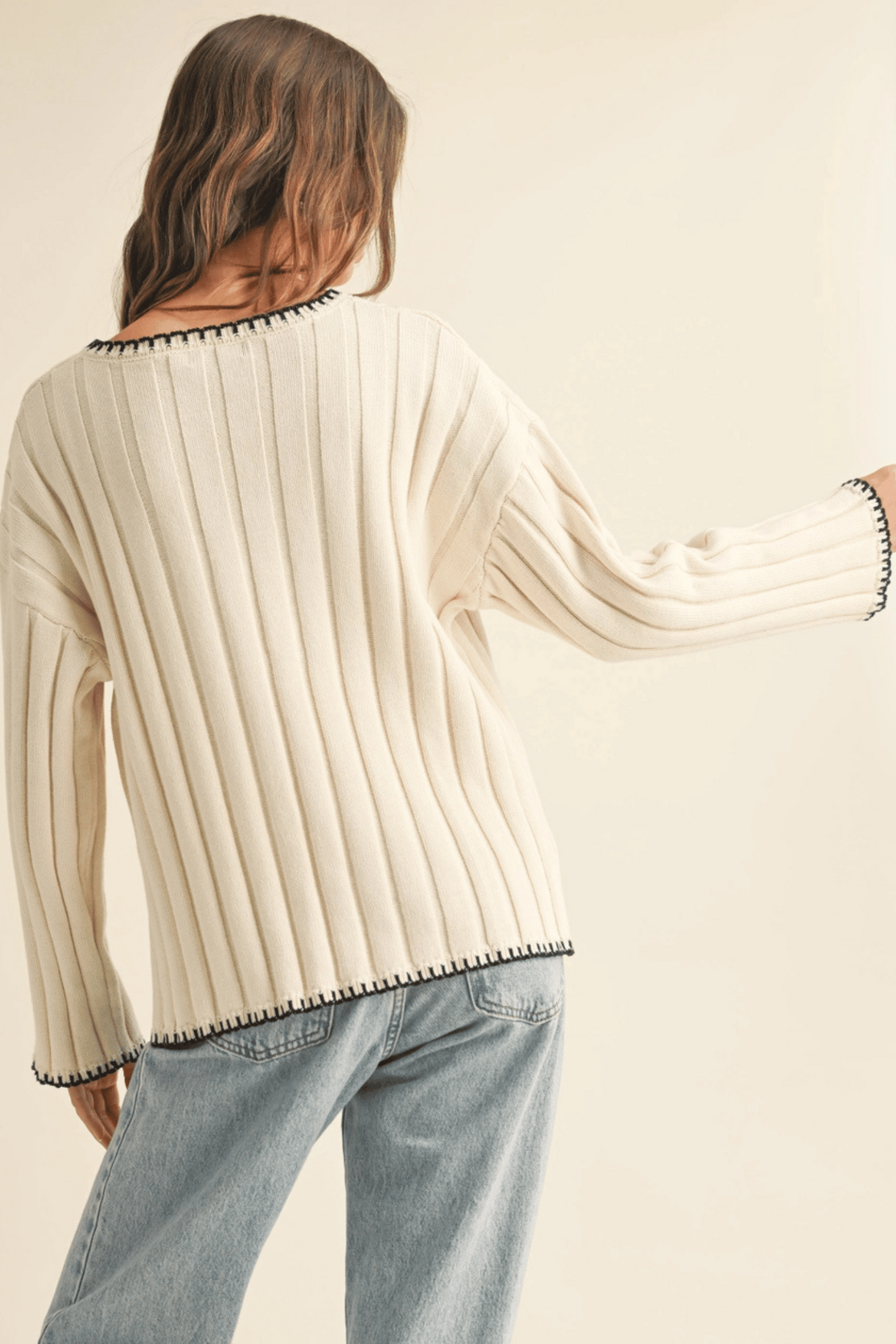 The Natasha Stitch Detail Wide Rib Pattern Sweater