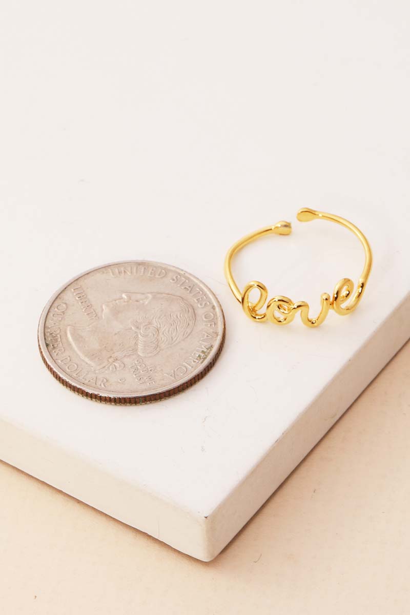 Gold Dipped Handwritten Love Ring