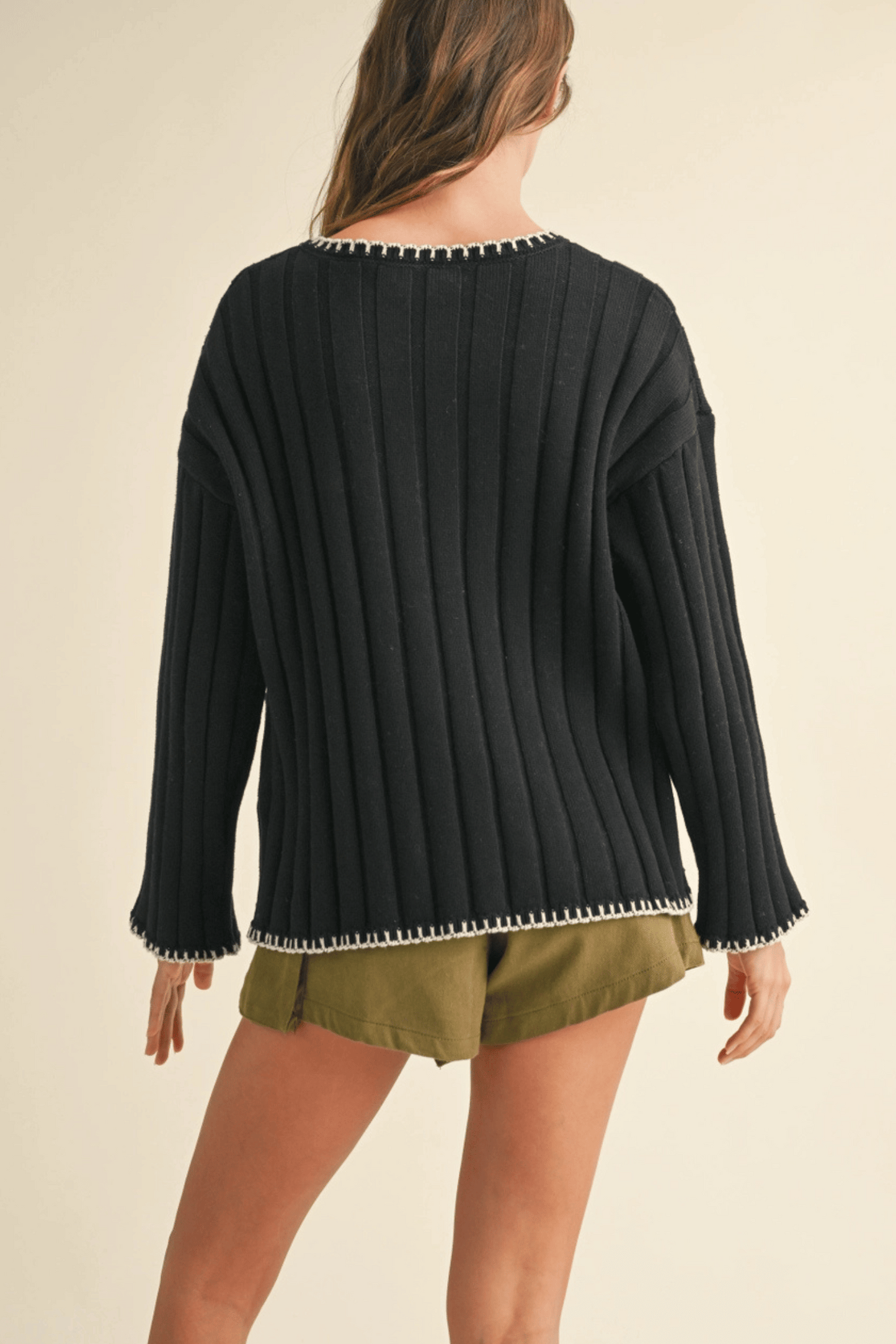 The Natasha Stitch Detail Wide Rib Pattern Sweater