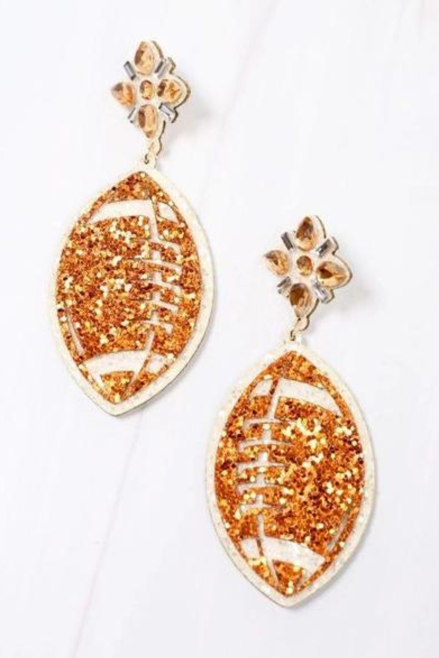 Fields Glitter Football Earring