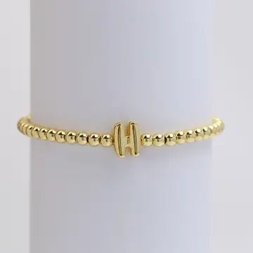 Initial Monogram Bubble Stretch Bead Bracelet