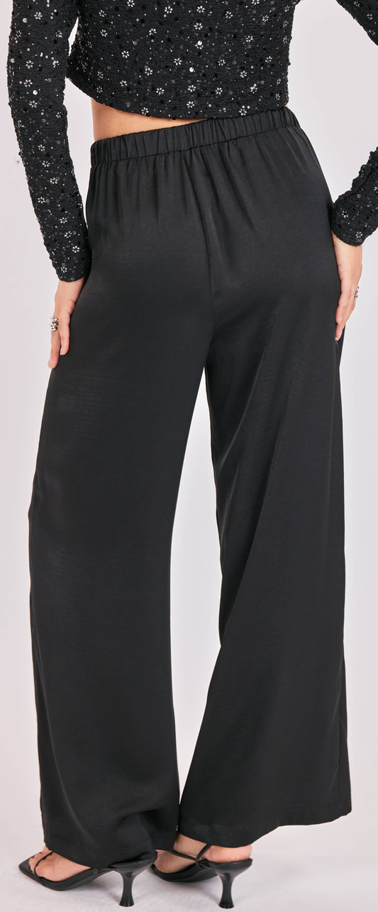 Satin Pleated Pants