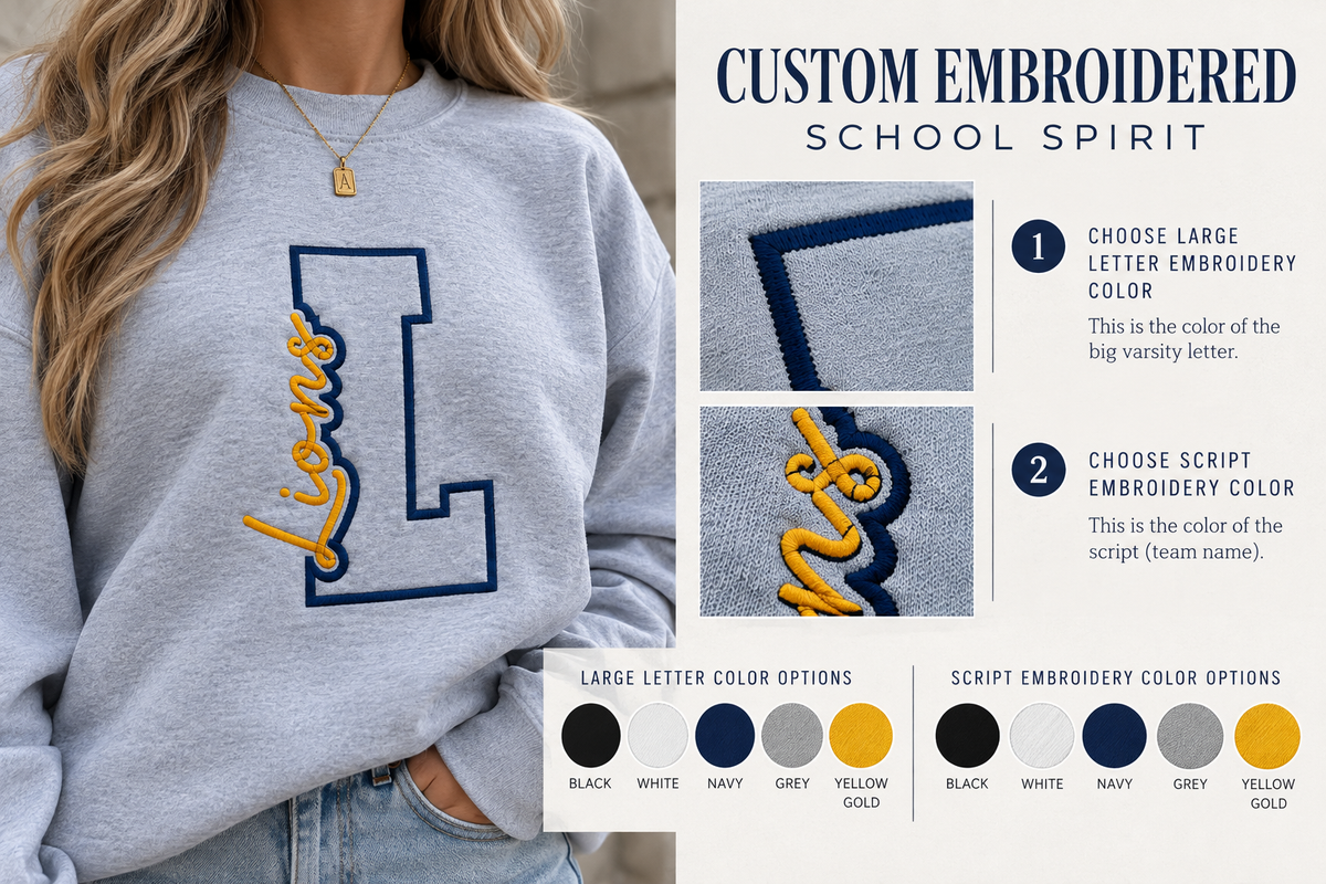 MCS LIONS Varsity Letter – Custom Embroidered School Spirit