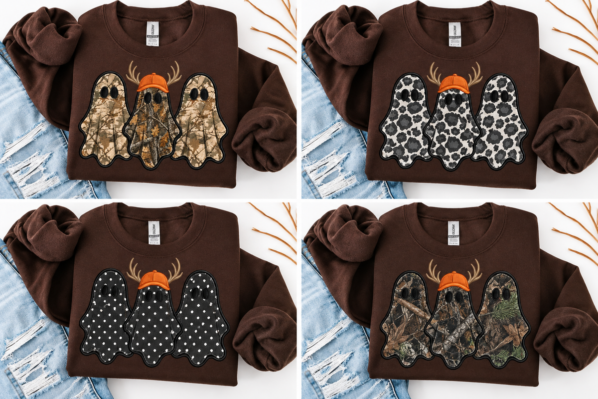 Hunting Ghosts β Custom Embroidered Halloween Sweatshirt