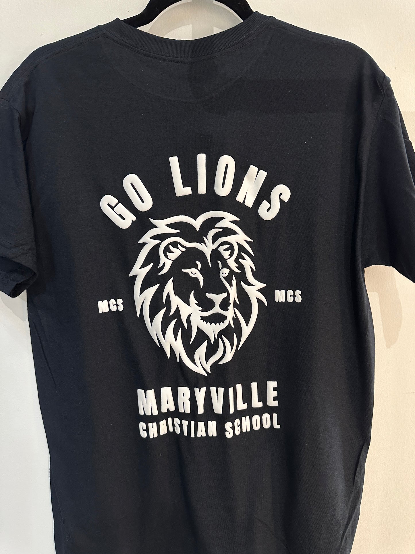MCS LIONS White on Black Tee