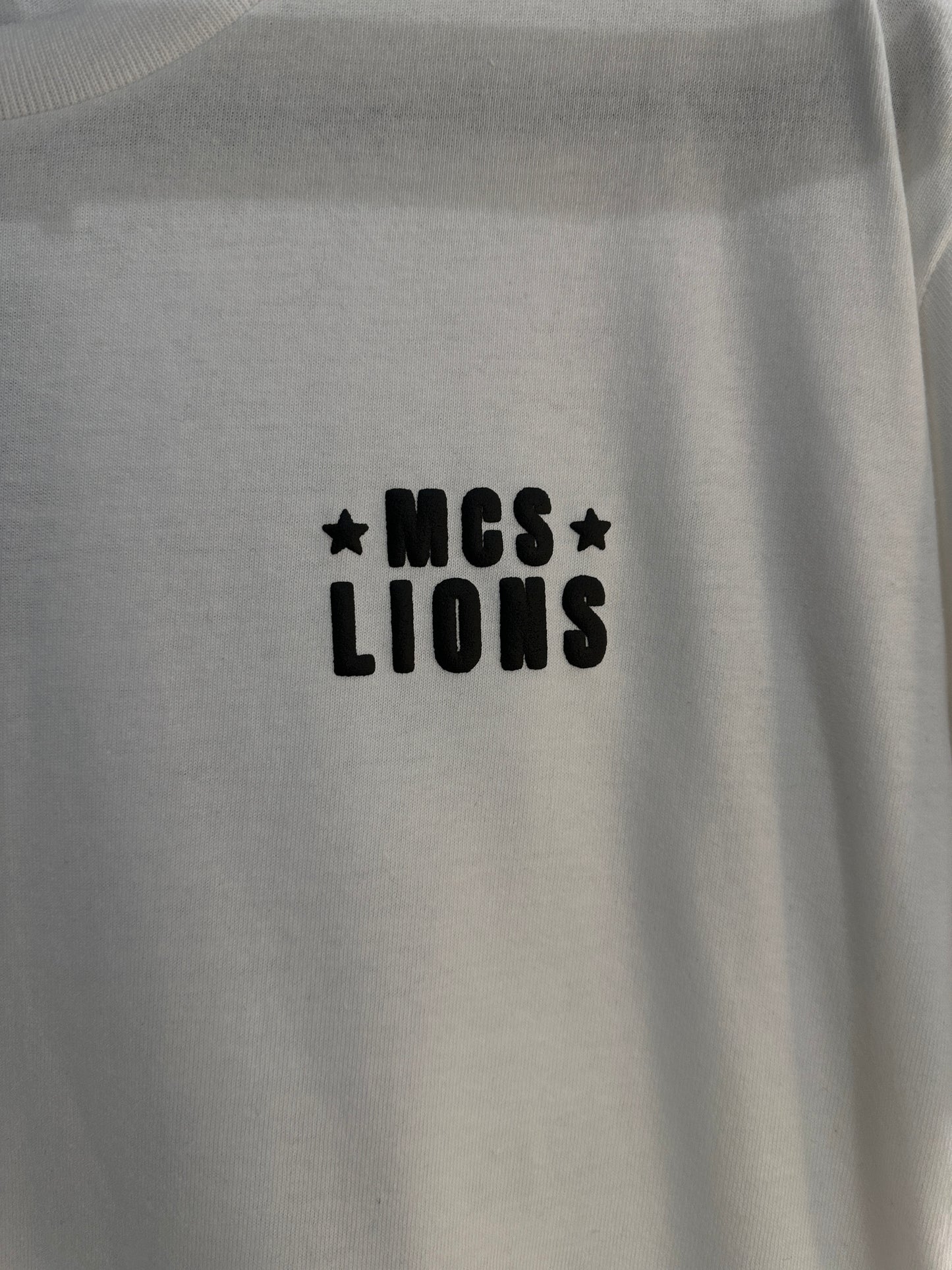 MCS LIONS Black on White Tee