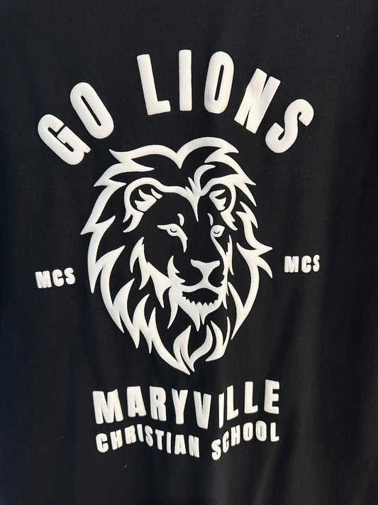 MCS LIONS White on Black Tee