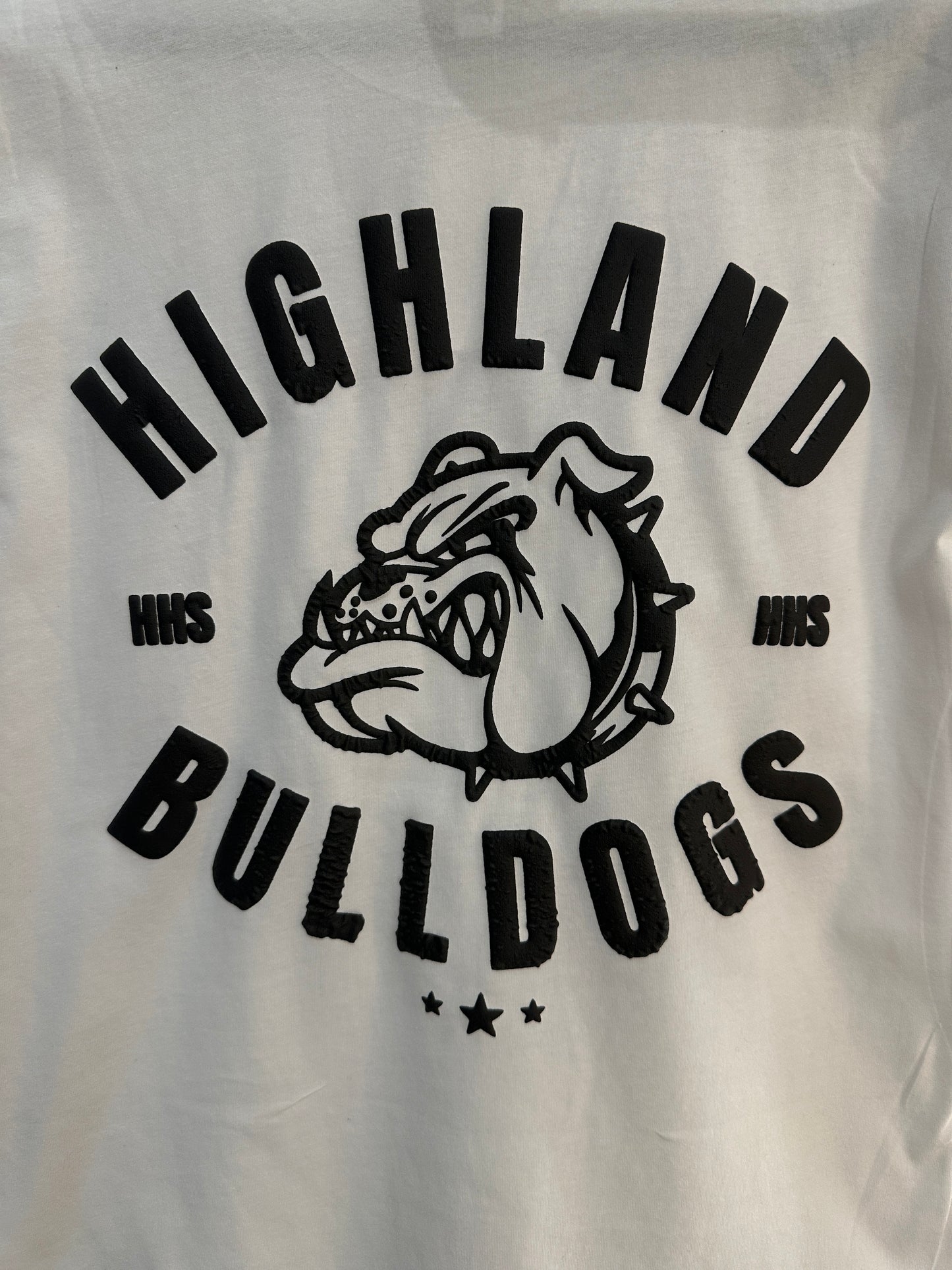 HIGHLAND BULLDOGS Black on White Tee