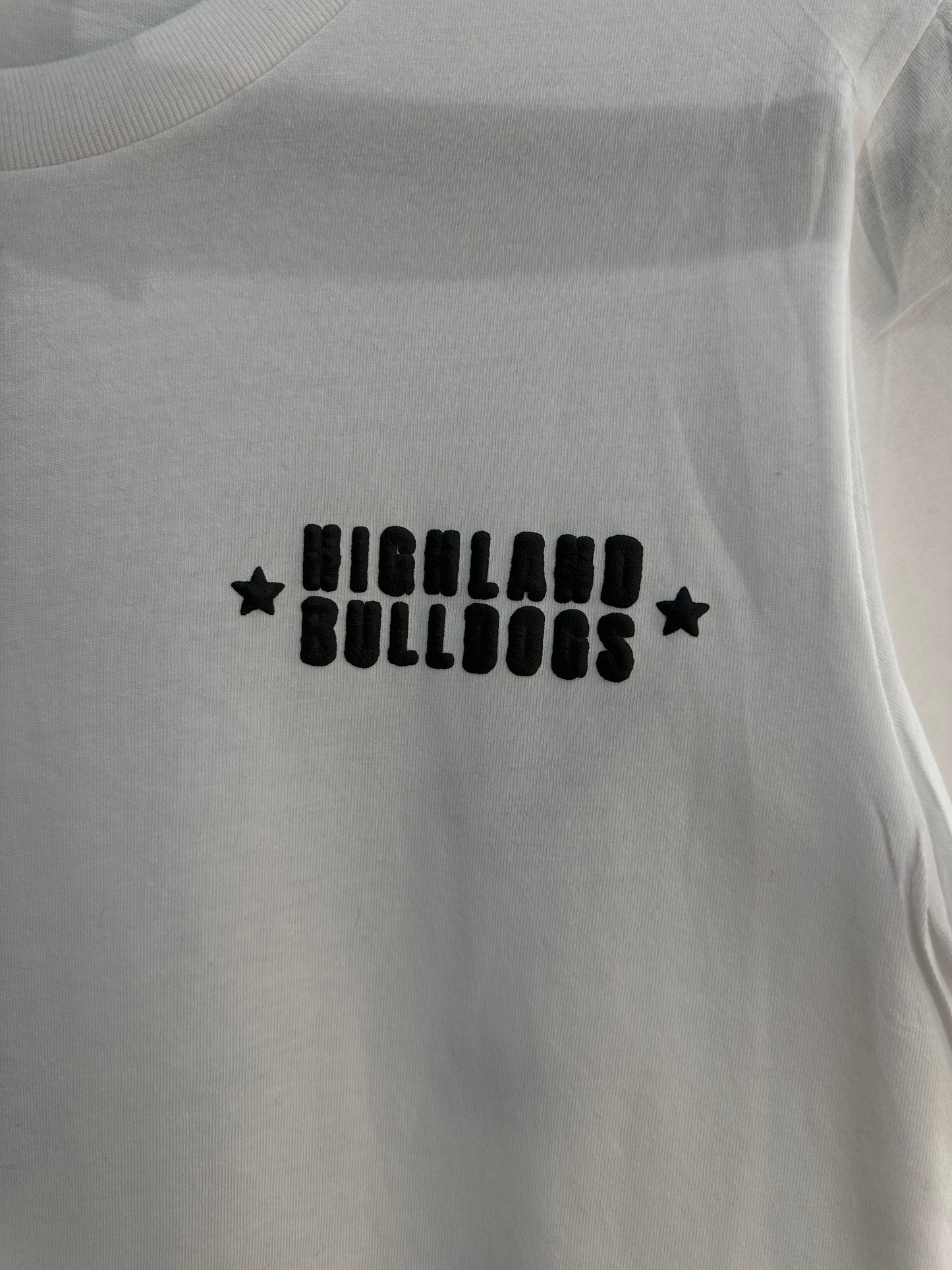 HIGHLAND BULLDOGS Black on White Tee