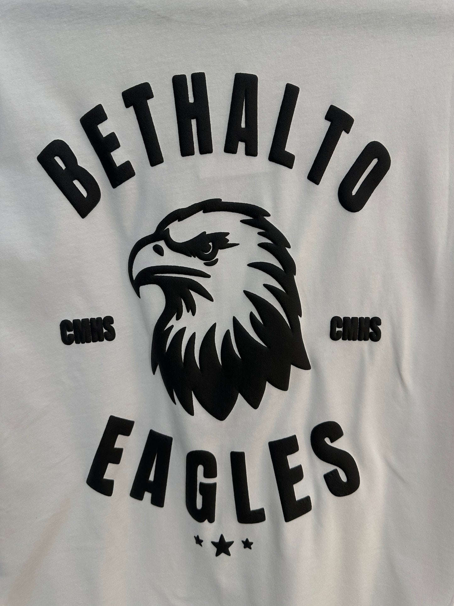 BETHALTO EAGLES Black on White Tee