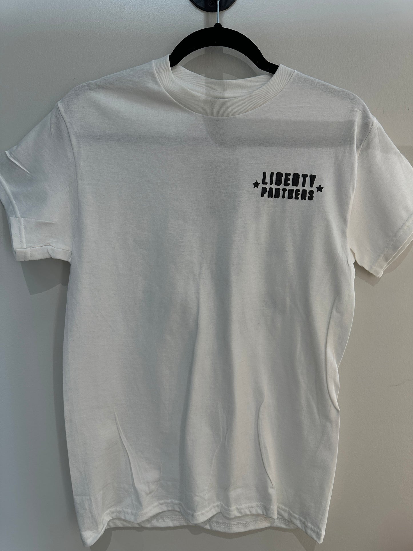 LIBERTY MIDDLE SCHOOL PANTHERS Black on White Tee