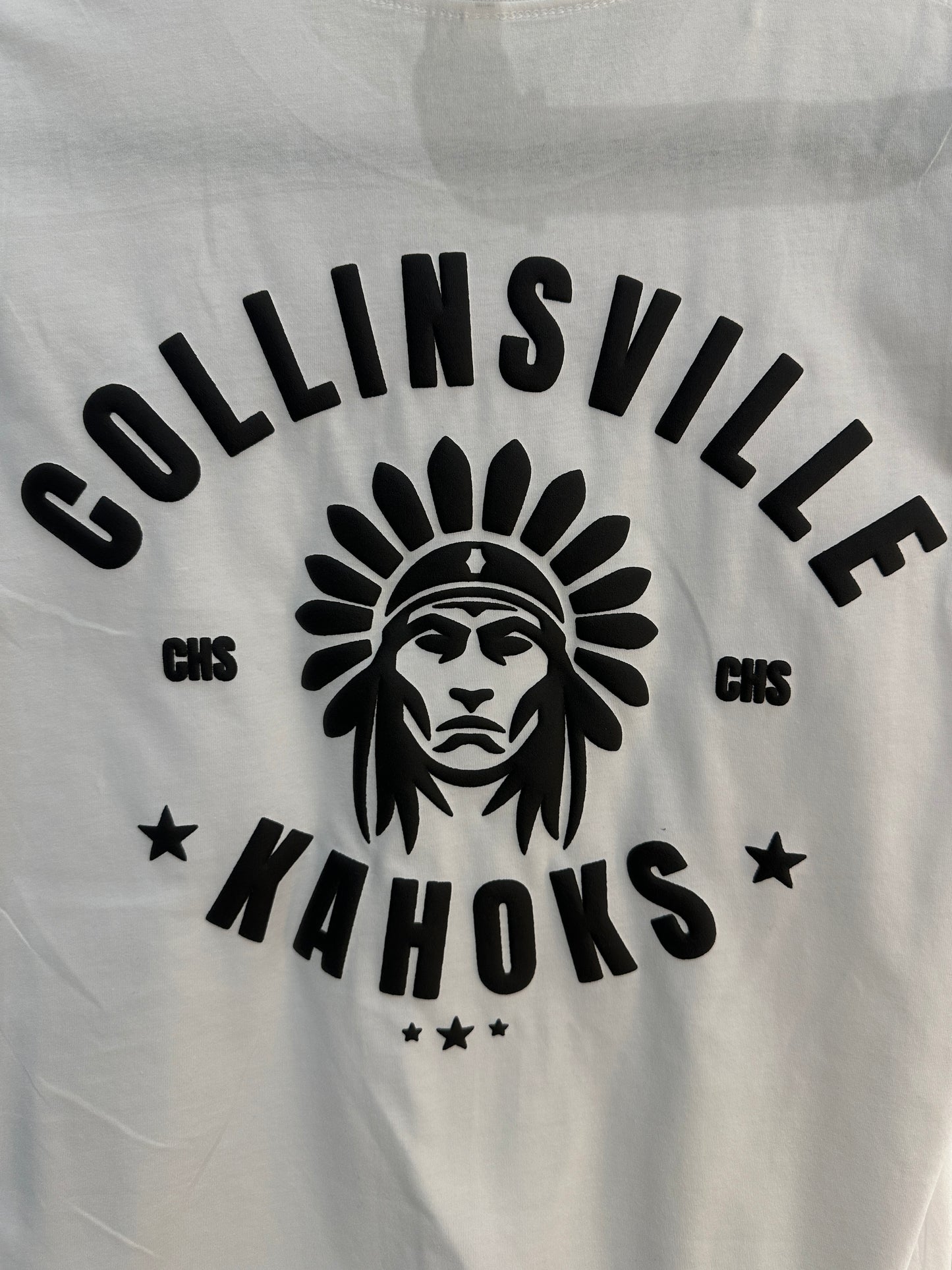 COLLINSVILLE KAHOKS Black on White Tee