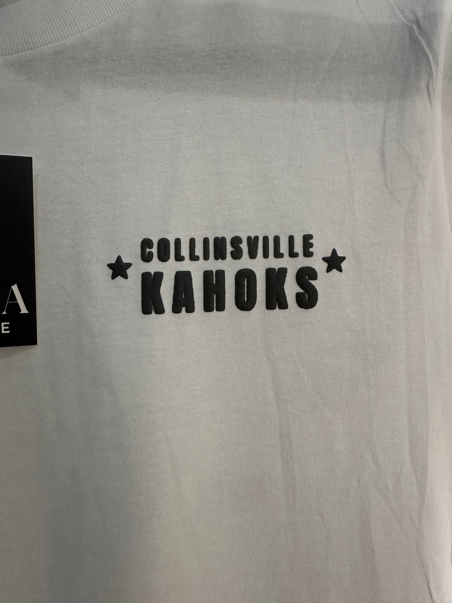 COLLINSVILLE KAHOKS Black on White Tee