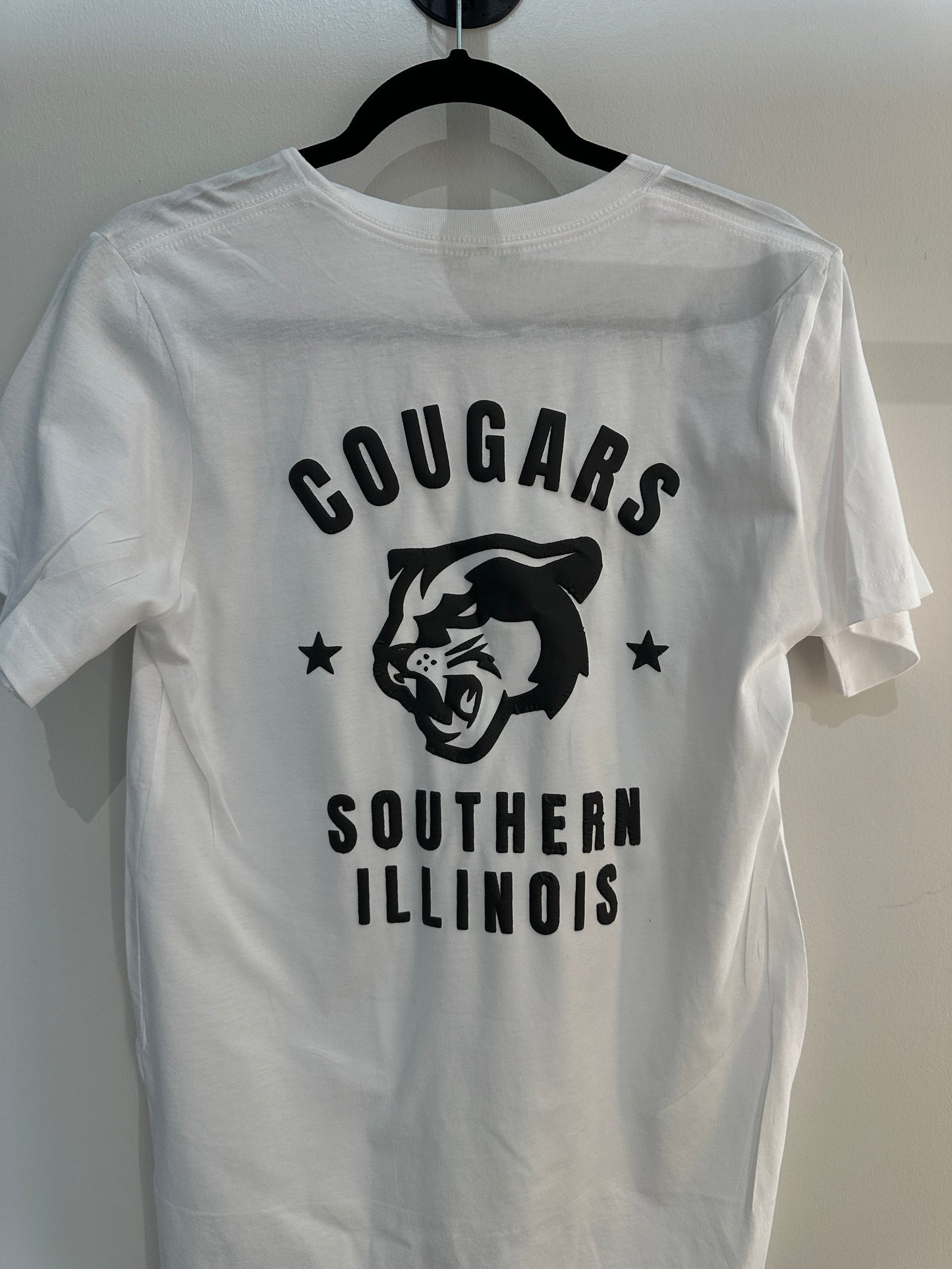 SOUTHERN ILLINOIS COUGARS Black on White Tee