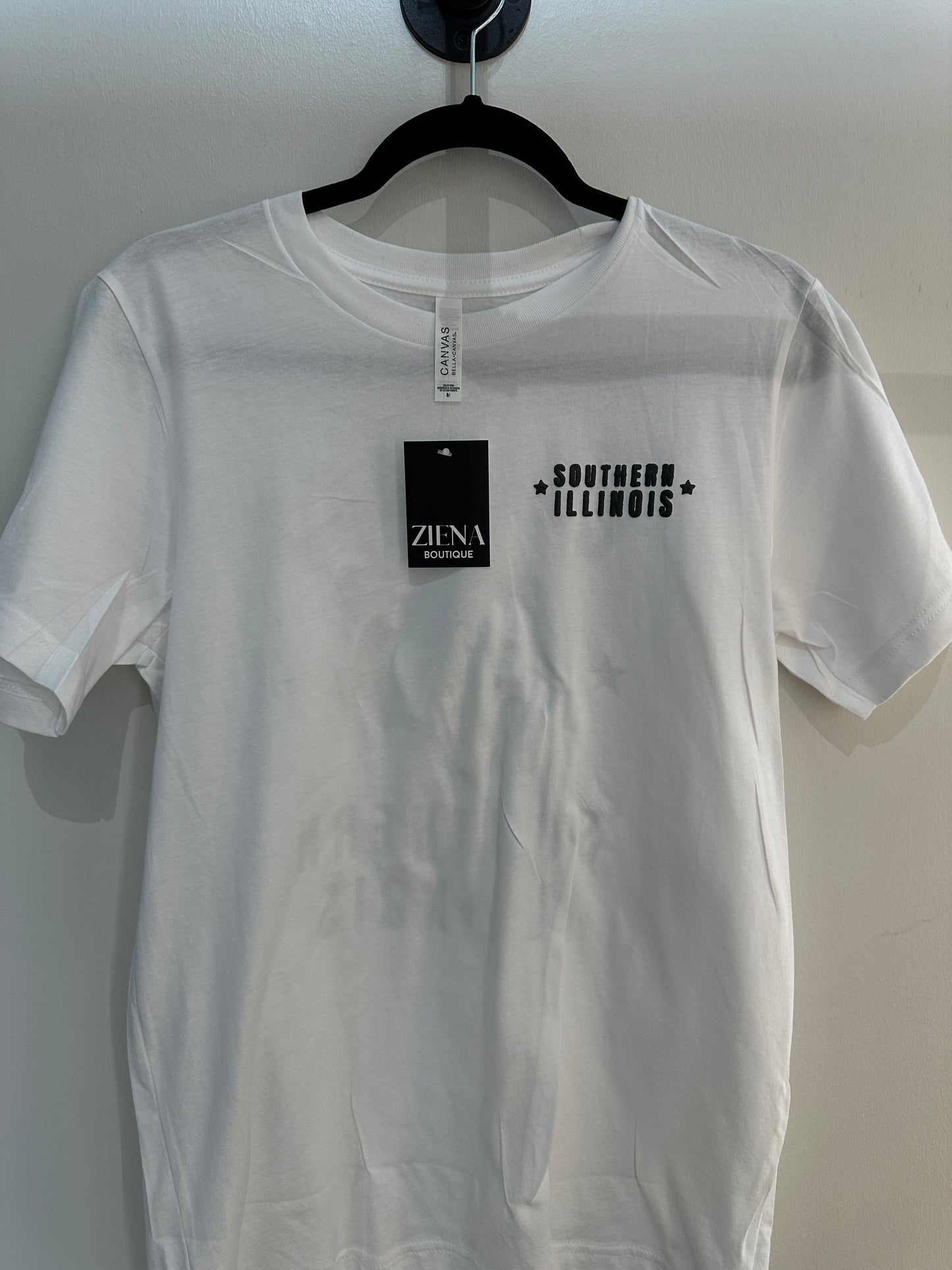 SOUTHERN ILLINOIS COUGARS Black on White Tee