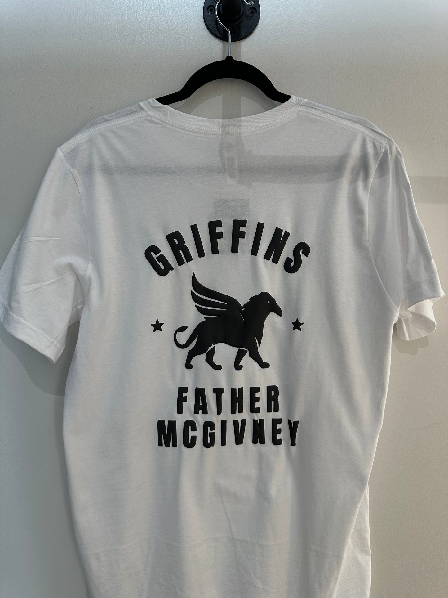 FATHER MCGIVNEY GRIFFINS Black on White Tee