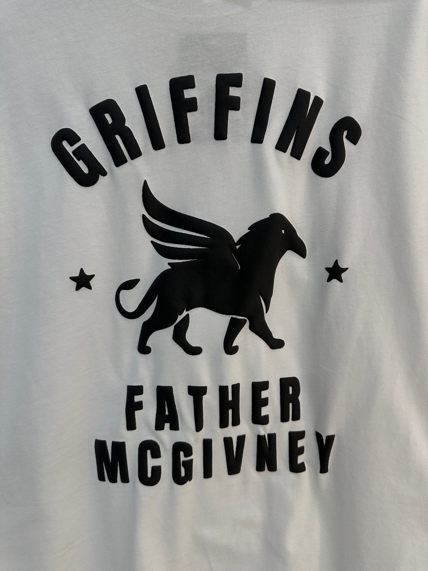 FATHER MCGIVNEY GRIFFINS Black on White Tee