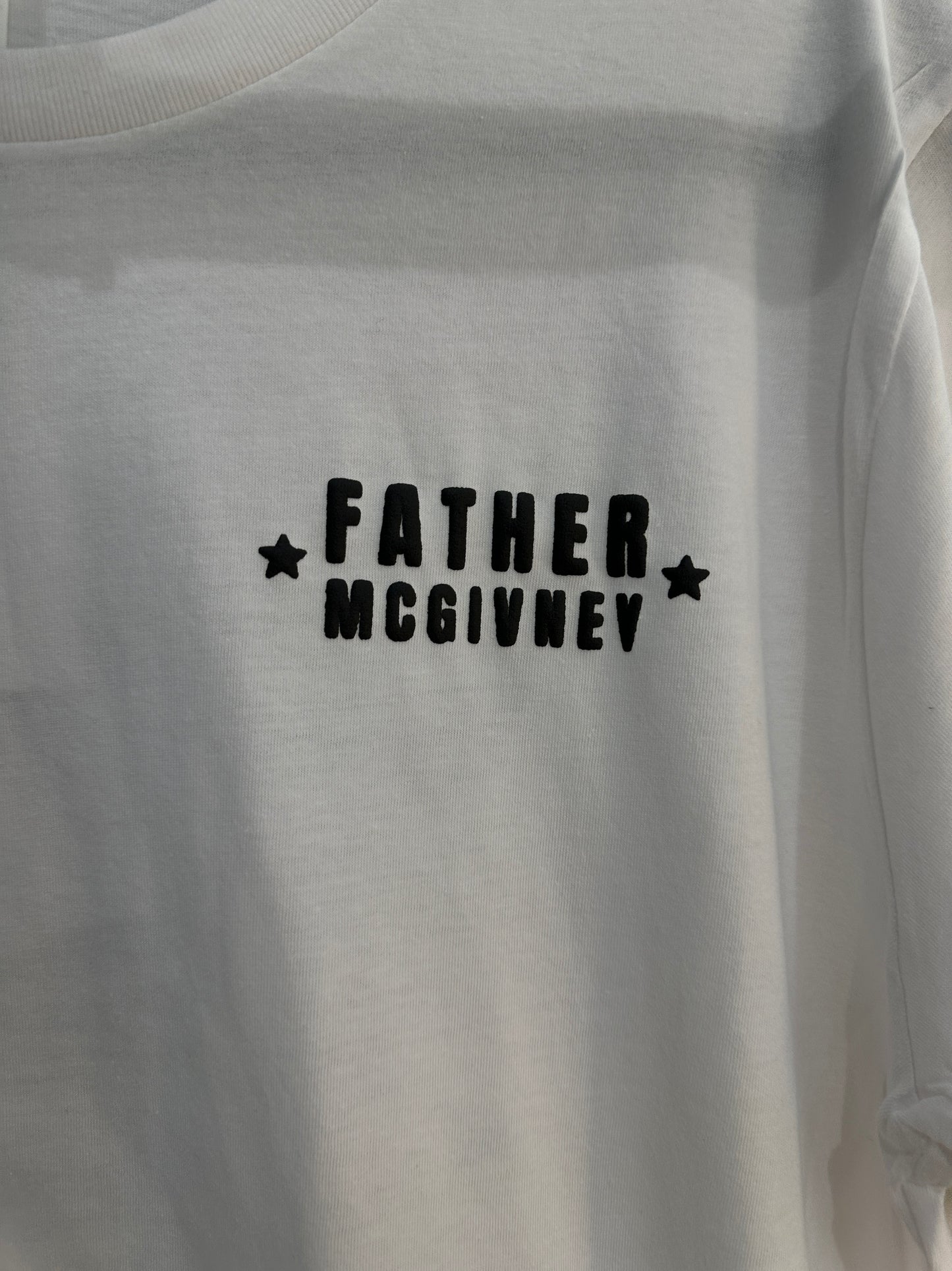 FATHER MCGIVNEY GRIFFINS Black on White Tee