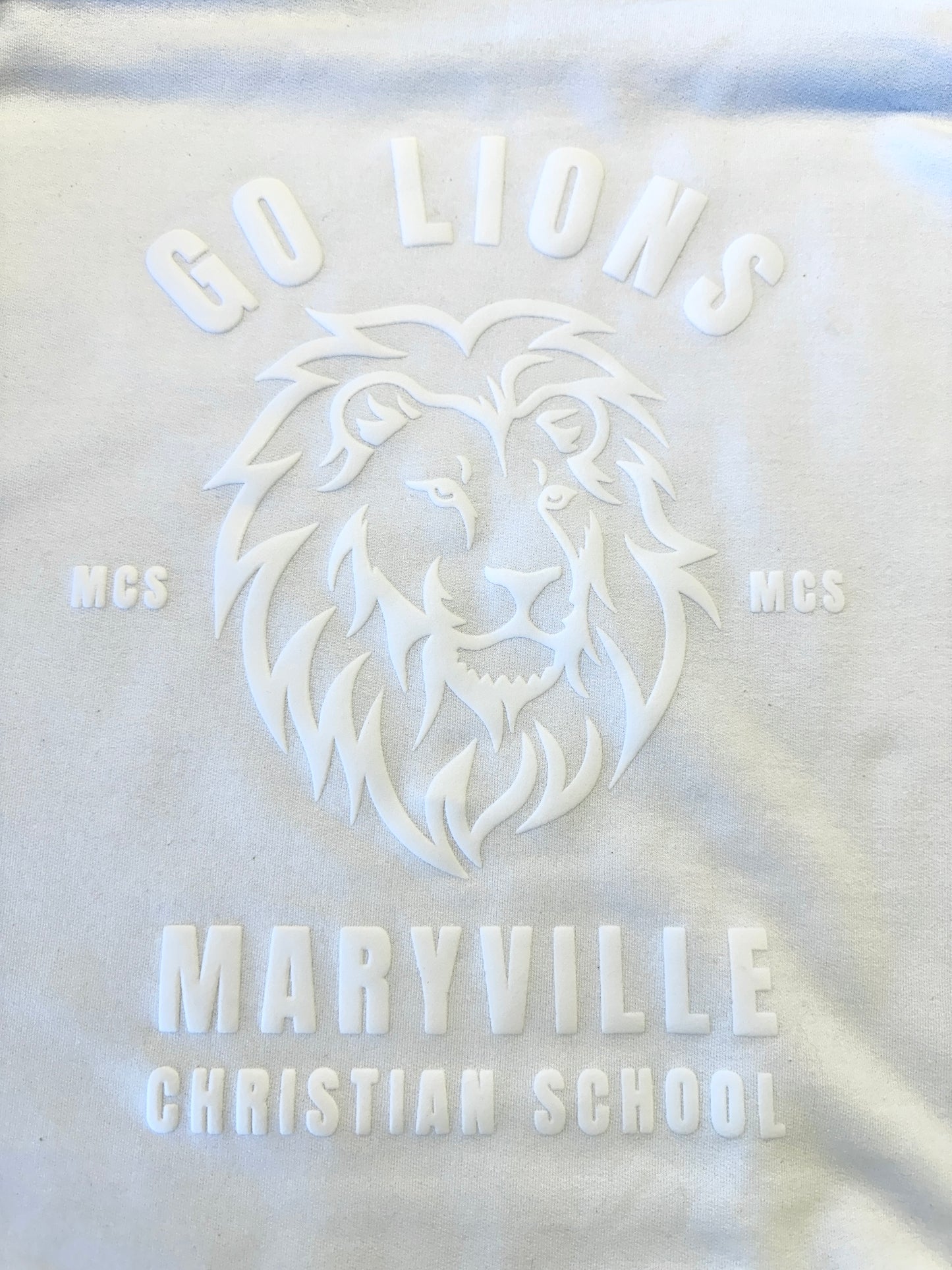 MCS LIONS White on White School Crew