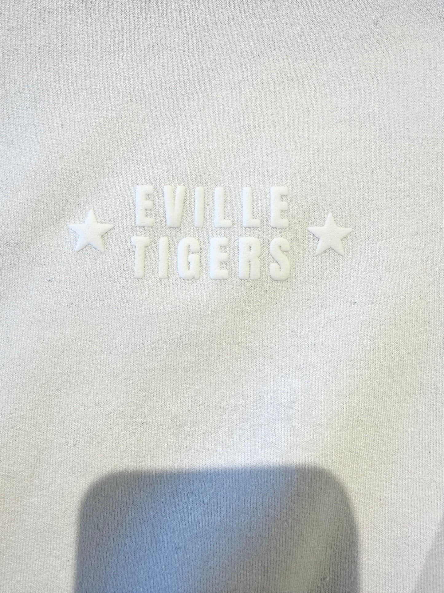 EVILLE TIGERS White on White Crewneck