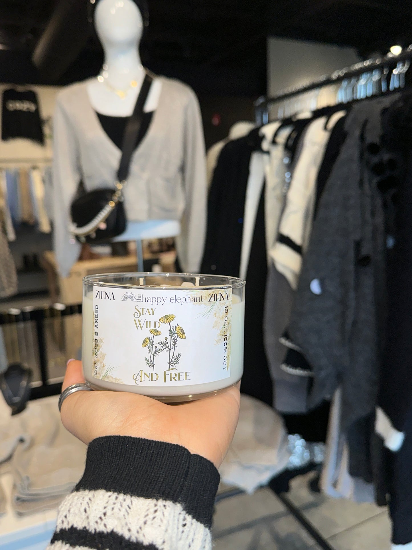 Stay Wild and Free ZIENA X Happy Elephant Candle