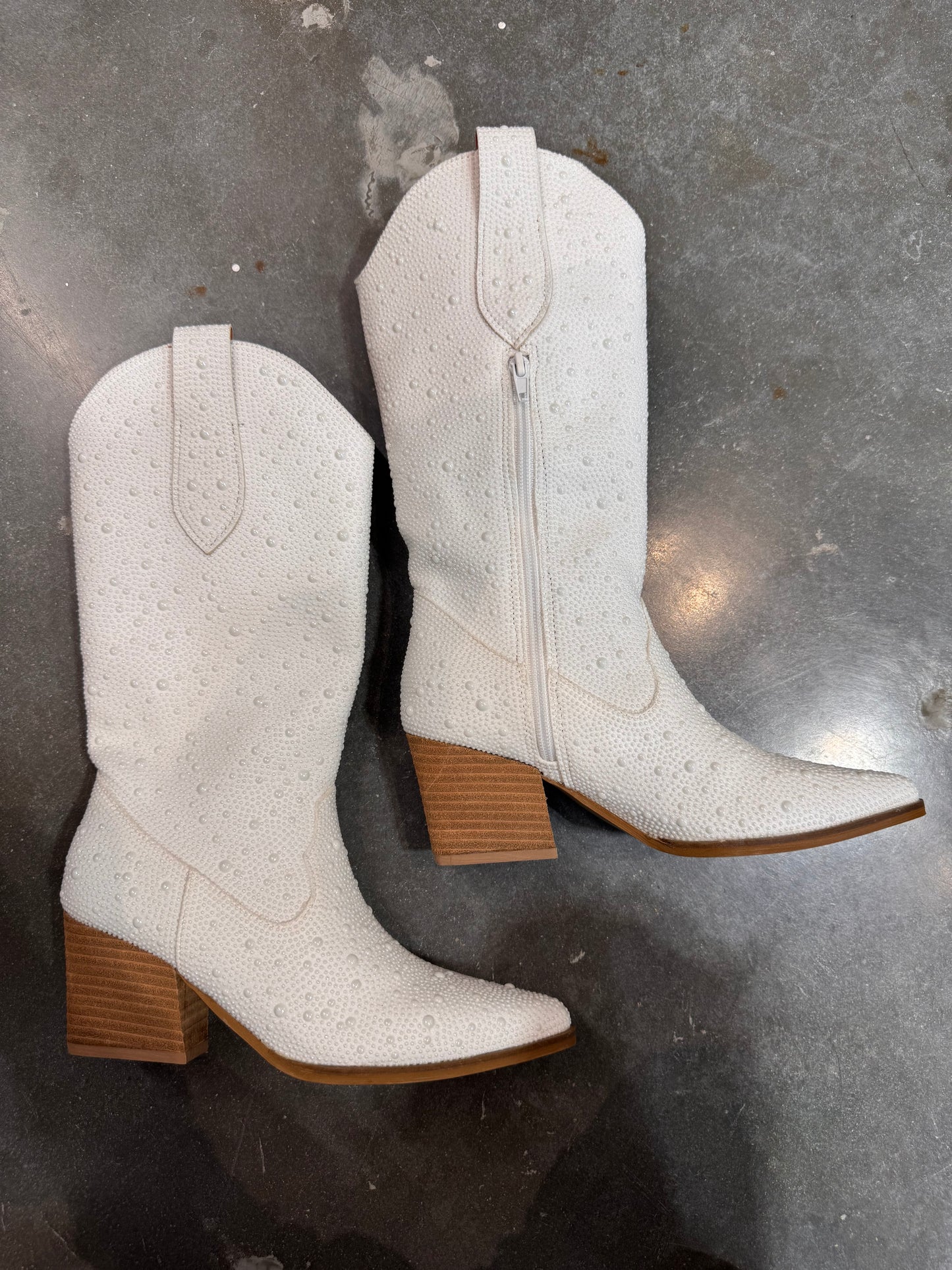 Dazzling Rhinestone Jeweled Mid-Calf Glam Western Boots