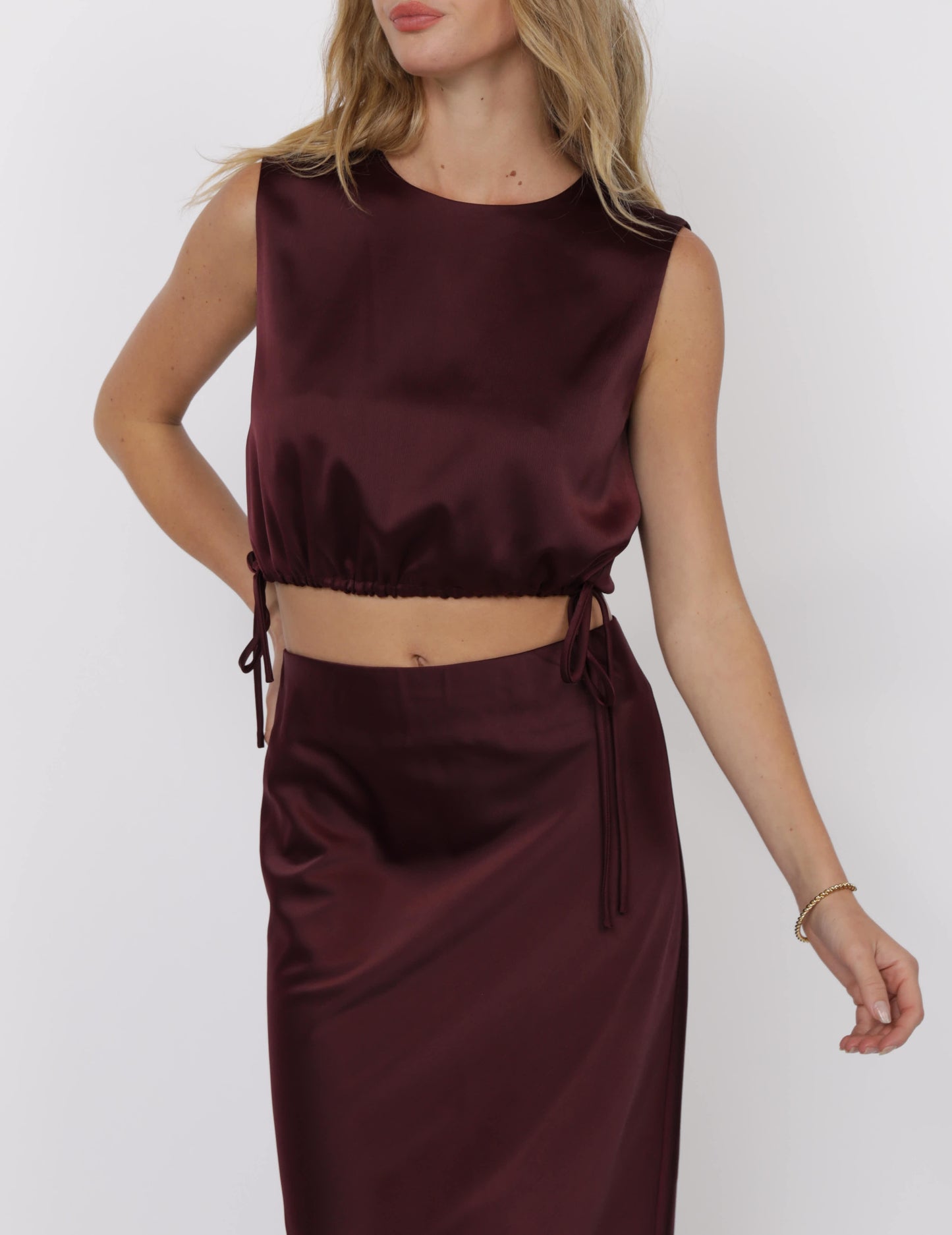 Deep Trance Tank Crop With Side Ties