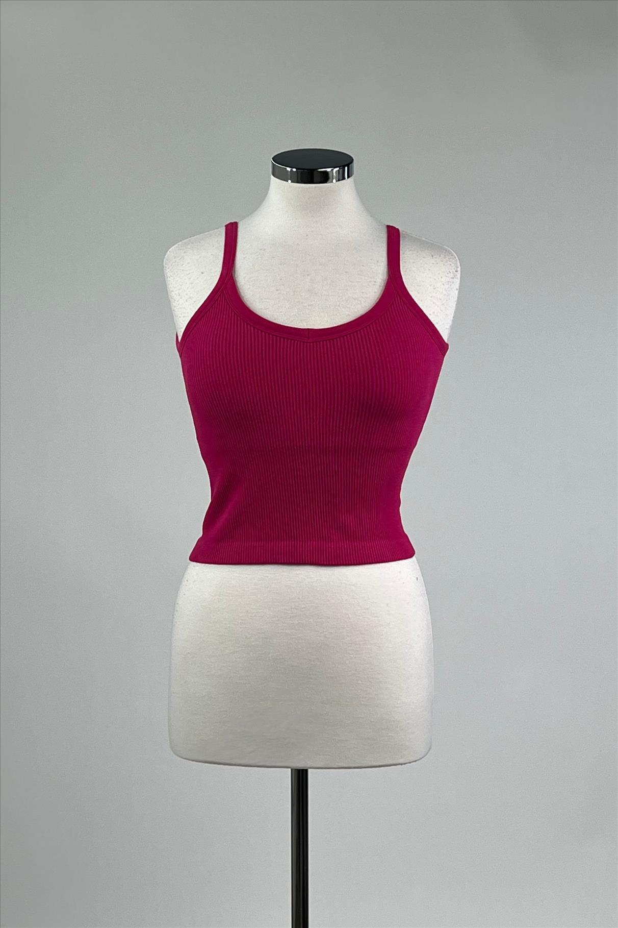 Seamless Ribbed Tank with Inner Padded Lining