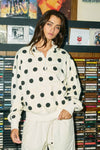 Polka Dot Half-Zip Sweatshirt