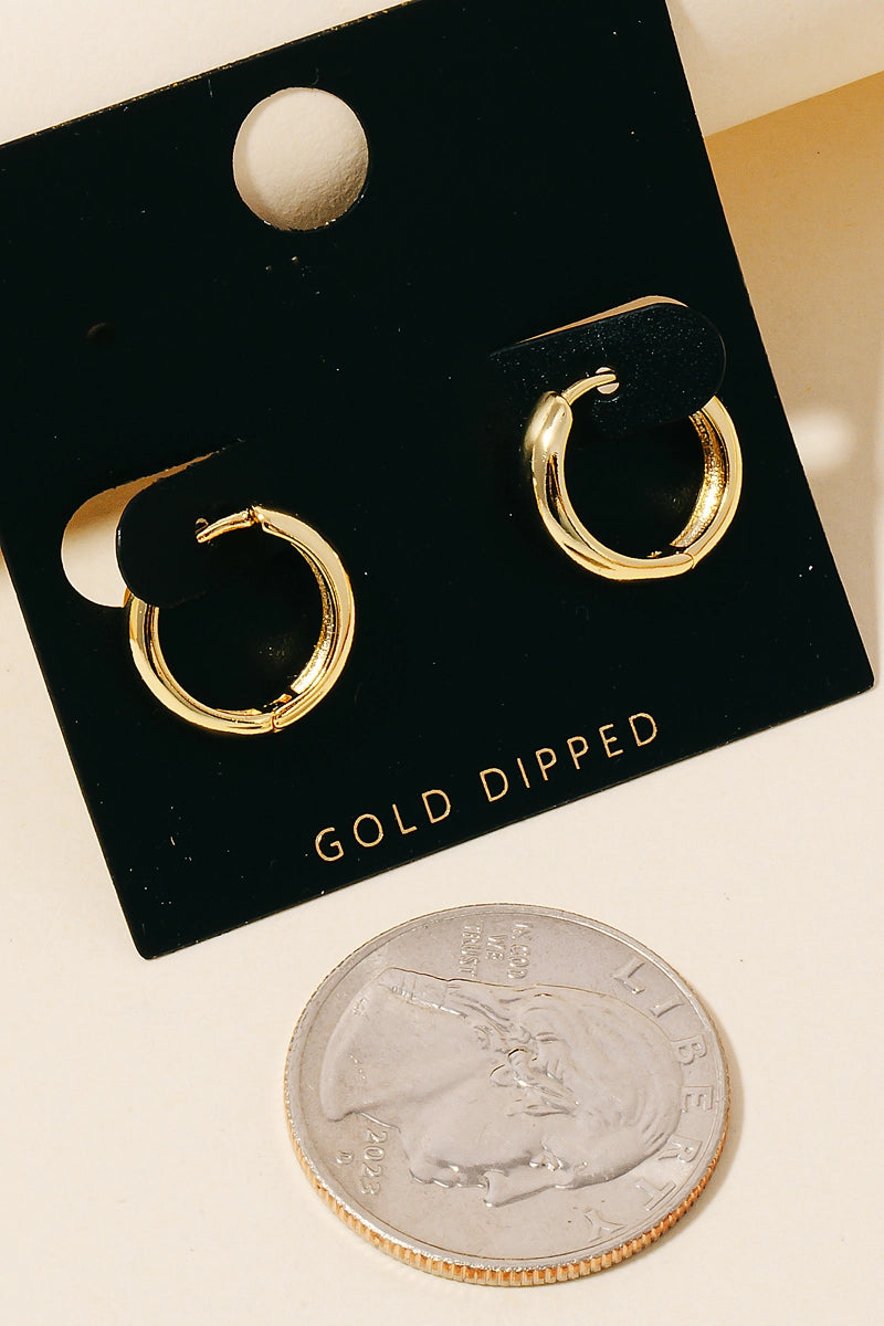 Dipped Mini Hoop Huggie Earrings