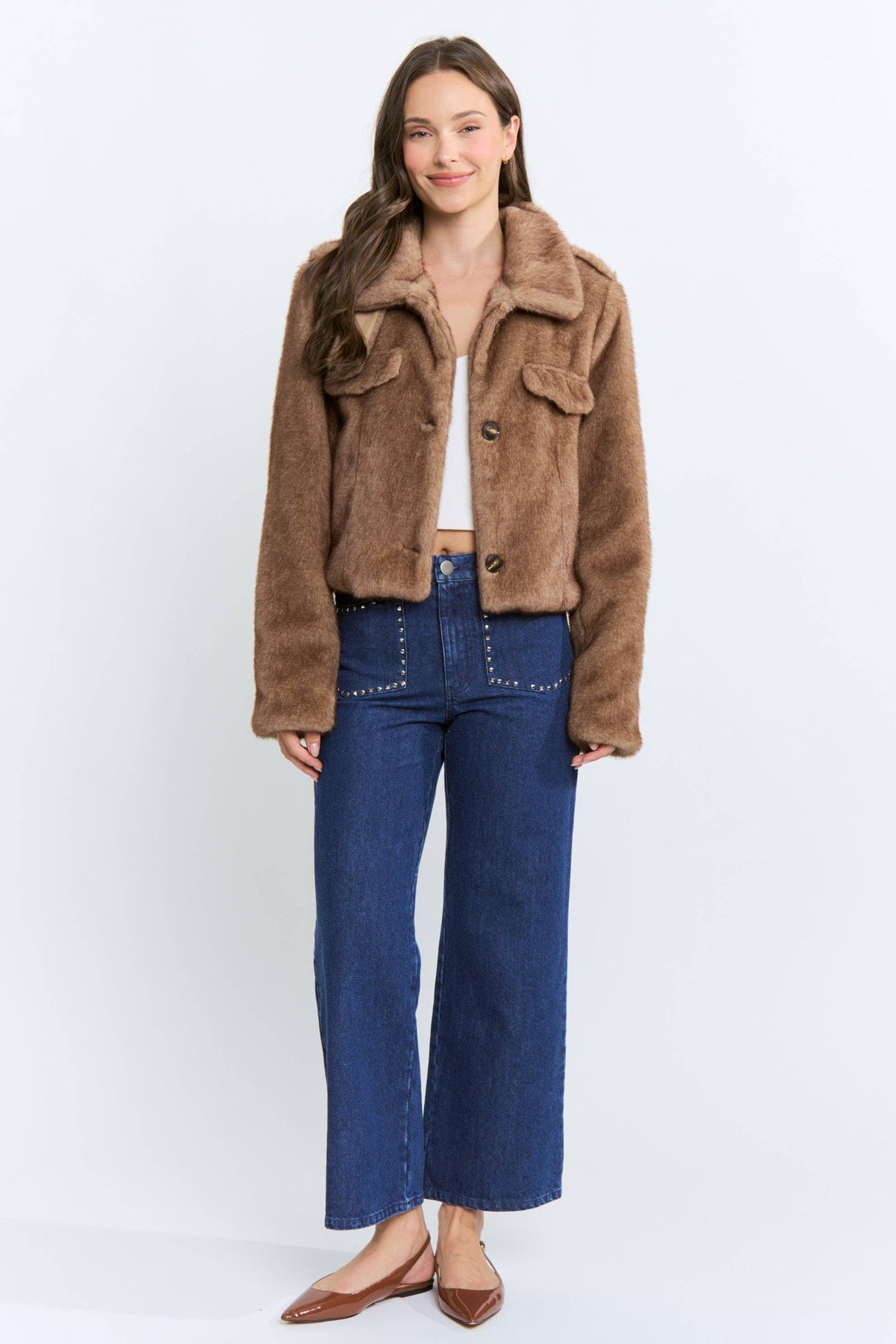 Faux Fur Cropped Jacket