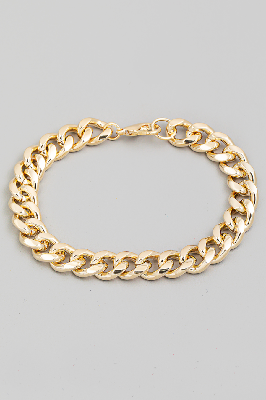 flat lay view of Aniston chain bracelet with lobster claw closure
