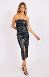 Vegan Leather Midi Pencil Skirt