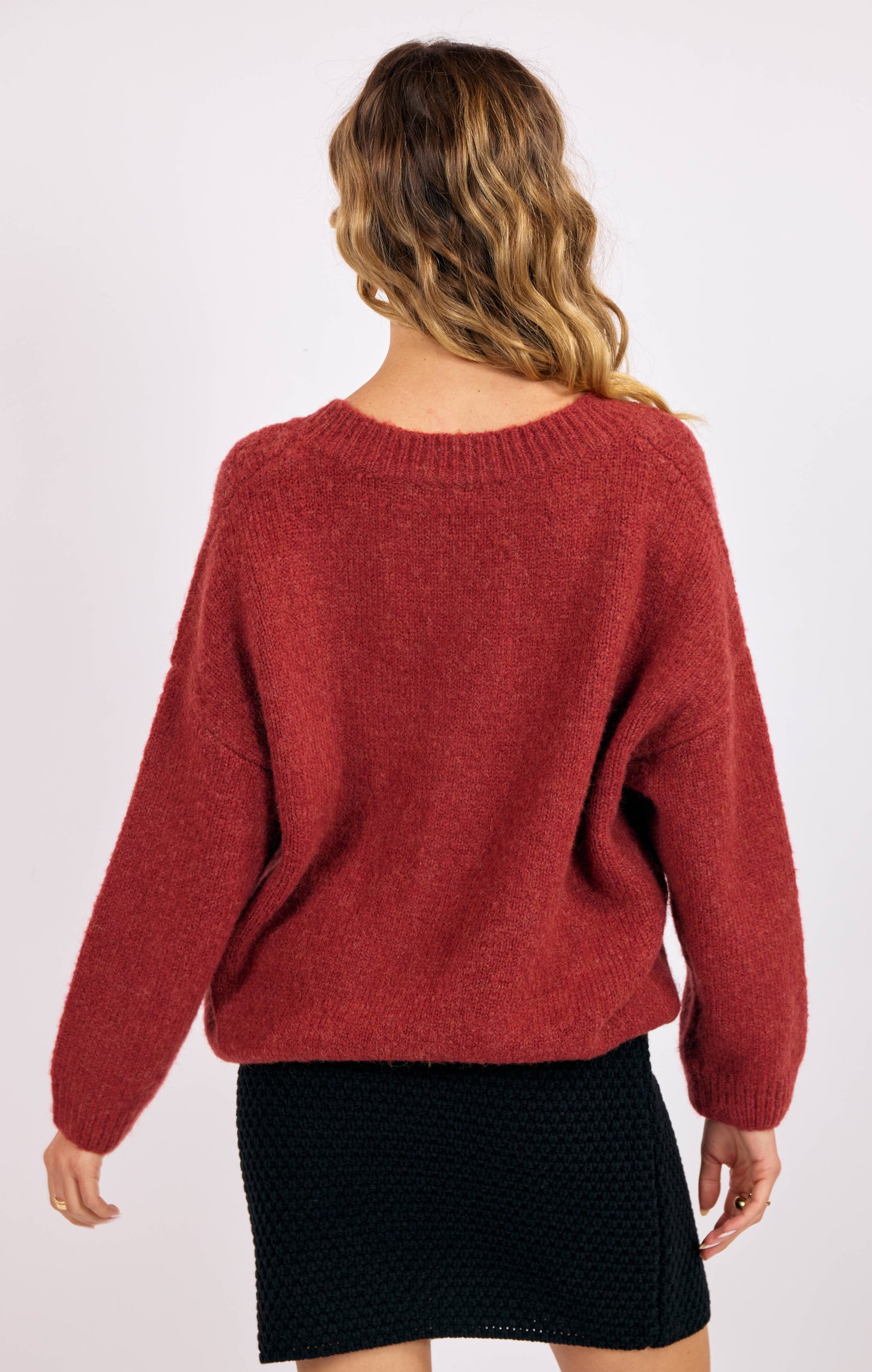 V Neck Cable Knit Sweater