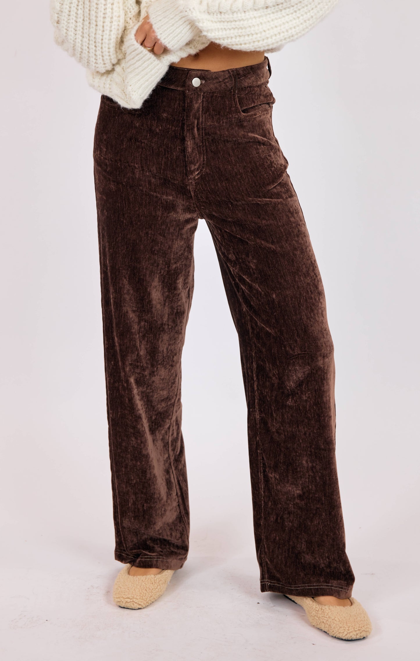 Stretch Velour Five Pocket Pants